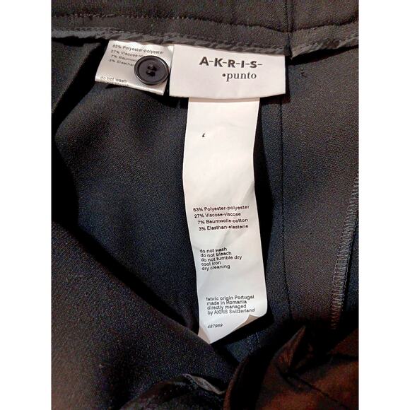NEW AKRIS PUNTO Wide Leg Pants 14 Tailored 35x26 Similar to Cropped Chiaro Black - Picture 8 of 13